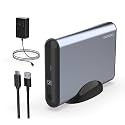 GODO 3.5-inch 2.5 3.5 SATA HDD External Hard Drive Enclosure,USB 3.0 to Aluminum HDD Docking Station with Bracket,Support UASP,12V Power Adapter Type C 18TB-Grey,Can Support 100-240v Voltage Usage