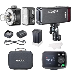 godox ad200 pro ii ad200proii strobe light one-tap sync with x3 bi-color led modelling led color group indicator adjustable from 1512 to 11 500 full power flashes upgraded godox ad200 pro