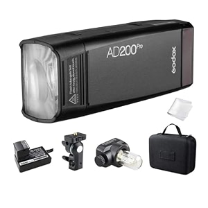 godox ad200 pro ii ad200proii strobe light one-tap sync with x3 bi-color led modelling led color group indicator adjustable from 1512 to 11 500 full power flashes upgraded godox ad200 pro