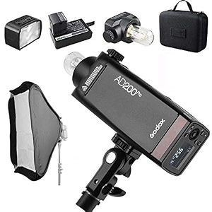 godox ad200pro softbox kit ad200 pro with 80x80cm foldable softbox 200w 24g flash strobe 18000 hss 500 full power flashes 001-21s recycling bare bulbspeedlite fresnel flash head