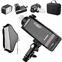 GODOX AD200Pro SoftBox Kit, AD200 Pro with 80x80cm Foldable SoftBox, 200W 2.4G Flash Strobe, 1/8000 HSS, 500 Full Power Flashes, 0.01-2.1s Recycling, Bare Bulb/Speedlite Fresnel Flash Head