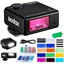Godox iM30Pro iM30 Pro Flash with MA01 Magnetic Color Filters, Retro Camera Tiltable Mini Speedlite &amp; Honeycomb Grid, Soft Diffuser, 12 Color Gels Combo for Sony ZV-E10/Fujifilm/Ricoh GR3/C/N/L