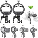 Godox S3 Speedlite Flash Bracket,Bowens Mount Holder,Umbrella Hole(2 Packs)