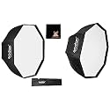 Godox SB-UBW 80cm / 32" Umbrella Octagon Softbox Reflector with Carrying Bag (Black) &amp; SB-UBW80, 80 cm Octa Softbox for Speedlite