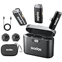 GODOX WES1 KIT2 Wireless Lavalier Microphone for iPhone, MFi Certified, Plug and Play Noise Cancelling Lapel Mic with 656ft Transmission, Charging Case, Compatible with iPhone,ipad (WES1 KIT2)