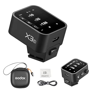 godox x3-c x3c ttl wireless flash trigger with touch screencompatible for canon camera flash transmitter for studio photographytcm functionquick charge flash trigger with 37v850mah battery