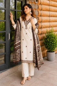 GODRAM Floral Print Embroidered Kurta Trouser Pant