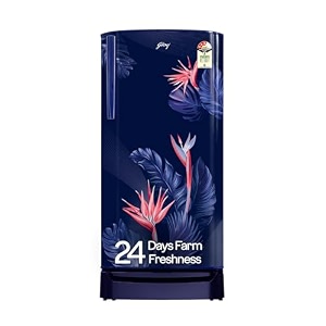 godrej 183 l 3 star 5 years comprehensive warranty toughened glass shelves 24 day farm freshness jumbo vegetable tray direct cool single door refrigerator rd r190c thf fr bl floral blue