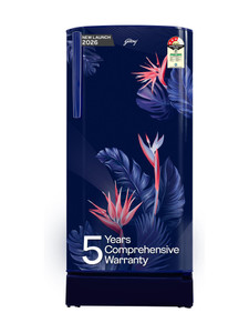godrej 183 l direct cool single door 3 star refrigerator with jumbo vegetable tray and toughened glass shelves floral blue rd r190c thf fr bl