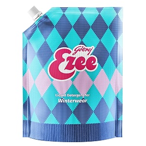 godrej ezee liquid detergent - 2kg pouch for winter-wear  added conditioner  no soda formula  woolmark certified