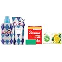 Godrej Ezee Liquid Detergent - Winterwear, No Soda Formula, 2kgs (1 bottle & 1 refill) & Lime & Aloe Vera (150g), Pack of 9 - High TFM (Grade 1 Soap) & inal Bath Soap - 100g (Pack of 4)