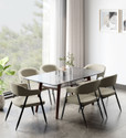 Interio by Godrej Meridian Glass 6 Seater Dining Table (Finish Color - Coffee Brown, Knock Down)