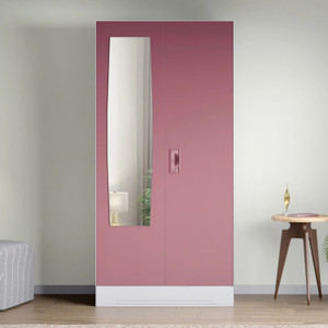 interio by godrej slimline 2 door with locker and drawer and mirror metal almirah