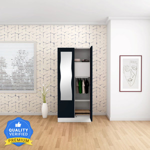 interio by godrej slimline 2 door with locker and curvilinear mirror metal almirah