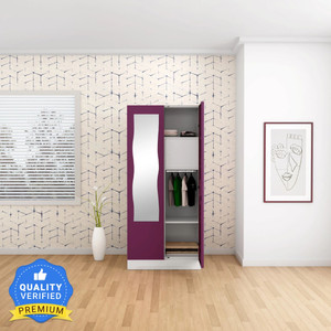 interio by godrej slimline 2 door with locker and curvilinear mirror metal almirah