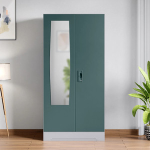 interio by godrej slimline 2 door with locker and drawer and mirror metal almirah