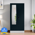 Interio by Godrej Slimline 2 Door with Locker and Drawer and Mirror Metal Almirah