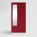 Godrej Interio Slimline 2 Door With Locker Metal Almirah (Finish Color - Body: Royal Ivory, Door: Textured Carmine Red, Knock Down)
