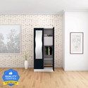 Interio by Godrej Slimline 2 Door with Locker and Curvilinear Mirror Metal Almirah