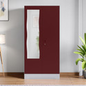 Interio by Godrej Slimline 2 Door with Locker and Curvilinear Mirror Metal Almirah