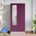 Interio by Godrej Slimline 2 Door with Locker and Drawer and Mirror Metal Almirah