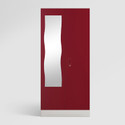 Godrej Interio Slimline 2 Door With Locker Metal Almirah (Finish Color - Body: Royal Ivory, Door: Textured Carmine Red, Knock Down)