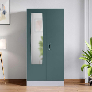 interio by godrej slimline 2 door with locker with mirror metal almirah