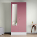 Interio by Godrej Slimline 2 Door with 2 shelves with Star Design Mirror Metal Almirah