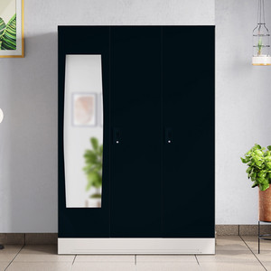 interio by godrej slimline 3 door with locker and mirror metal almirah