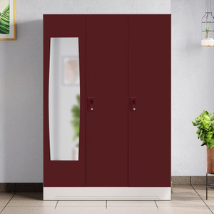interio by godrej slimline 3 door with locker and mirror metal almirah