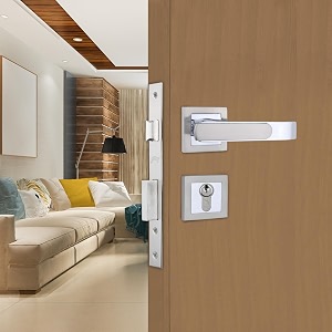 godrej mortise lock  handle lock set for main amp internal doors  gloria home dcor handle  satin steel finish  9 inch lockbody  70mm 1ck cylinder knob from inside key outside  3 keys