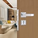 Godrej Mortise Lock | Handle Lock Set for Main &amp; Internal Doors | Gloria Home Décor Handle | Satin Steel Finish | 9 Inch Lockbody | 70mm 1CK Cylinder Knob from Inside Key Outside | 3 Keys