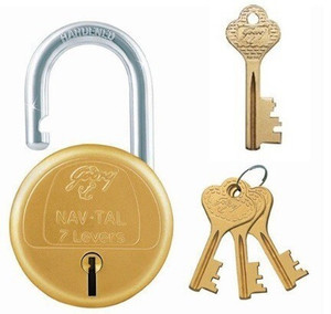 godrej navtal brass lock 7 levers 4 keys  padlock