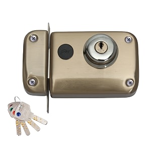 godrej rim lock  ultra xlvertibolt  2c deadbolt  for leftampright handed doorsinside opening wooden doors  4 keys  5 years warranty  manual locking  free installationsunset rose gold finish