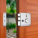 Godrej Rim Lock l Tribolt Ultra XL+ l 2 C Deadbolt l for Inside Opening Wooden Main Door l Left/Right-Handed Doors l 4 Keys l 5-Year Warranty l Manual Locking l Satin Nickel Finish