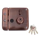 Godrej Rim Lock I Tribolt XL+ I 2C Deadbolt I for Home Main Door I for Inside/Outside Opening Door & Left/Right Handed Doors I 4 Keys I 5 Year Warranty I Manual Locking I Antique Copper Finish