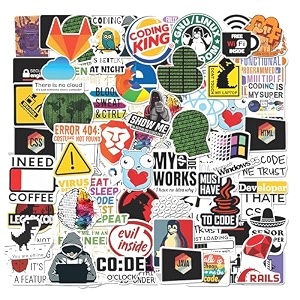 goelite coding programming laptop stickers scratch-proof and waterproof developer sticker for phone cover programmer pack of 60