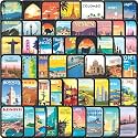 Goelite Pack of 50 Travel World Destination Famous City Waterproof, DIY Vinyl Stickers for Laptop, Desktop, Journals, Mobile Covers, Diary, Luggage