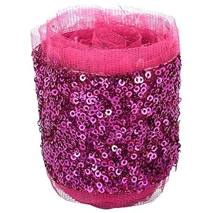 goelx fashion sequence net laces for dressescapbags 2 m hot pink