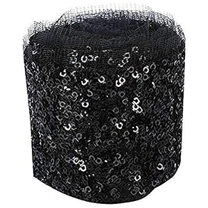 goelx fashion sequence net laces for dressessareeslehengasuitscapsbagsdecorationsborderscrafts black combo pack of 425 m