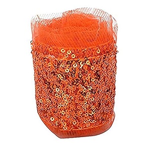goelx fashion sequence net laces for dressessareeslehengasuitscapsbagsdecorationsborderscrafts orange  combo pack of 425 m
