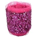 GOELX Fashion Sequence Net Laces for Dresses/Cap/Bags (2 m, Hot Pink)