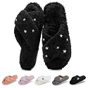 GOEWY Fuzzy Open Toe Slippers for Women Cozy Memory Foam House Shoes Indoor