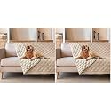 gogobunny 100% Double-Sided Waterproof Dog Bed Cover Pet Blanket Sofa Couch Furniture Protector for Puppy Large Dog Cat, Reversible (52x82 Inch (Pack of 2), Dark Beige/Light Beige)