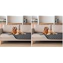 gogobunny 3X Stronger Waterproof Pet Blanket, Scratch Proof Furniture Protector for Dogs Cats, Reversible Cover 30x70 Inch, Dark Grey/Light Grey (Pack of 2)