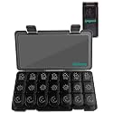 Weekly Medicine Box Pill Organizer with Pill Cutter - 7 Days 3 Times Daily Tablet Organiser Case for Travel and Home for Tablets of Any Size- 1 Set (Pill Organizer with Cutter Black)