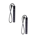GoGreen Power Inc. (G-16103MINBK-2) 6 Outlet Surge Protector, 2FT Cord, Black, 2 Pack