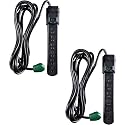 GoGreen Power Inc. (G-16103M-12BK-2) 6 Outlet Surge Protector, 12FT Cord, Black, 2 Pack