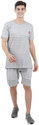 GOKUL FASHION Men Top & Shorts Set Grey Striped