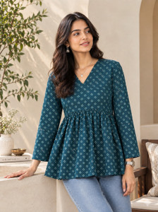 GOKUL TRENDZ Casual Printed Women Dark Green